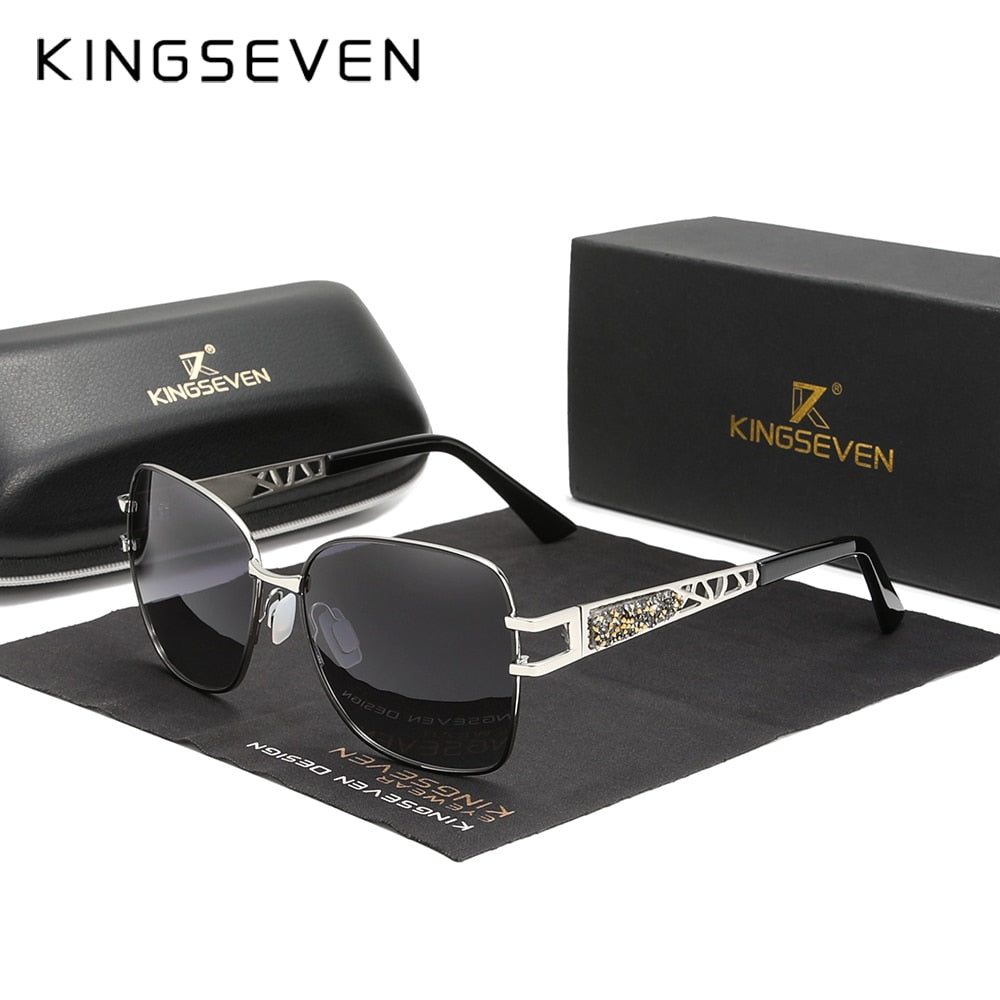 KINGSEVEN Elegant Design Fashion High Quality Stainless Steel Polarized UV400 Women Sunglasses