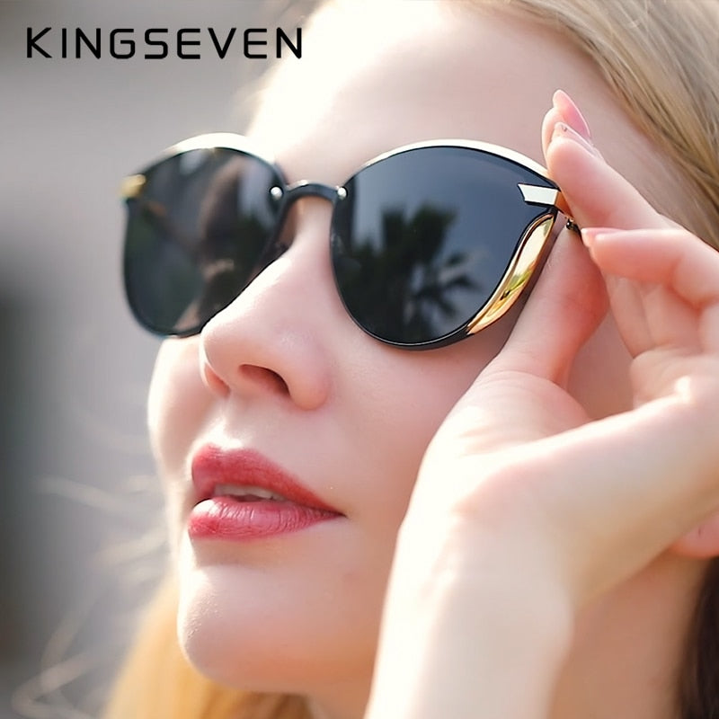 KINGSEVEN Vintage Cat Eye Style Fashion Polarized Sunglasses For Women - UV400 Protection