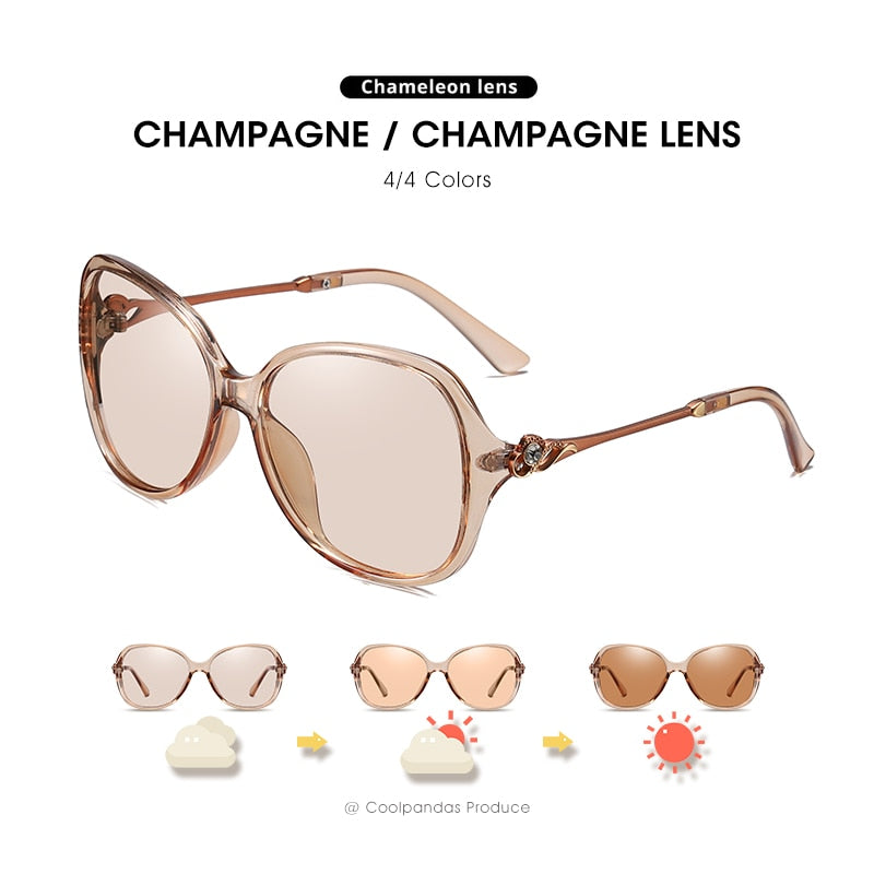 Fashion Oversized Chameleon Photochromic Polarized Sunglasses