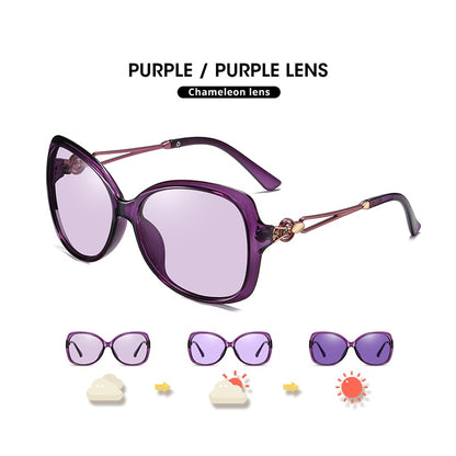 Vintage Big Photochromic Polarized Lady Sunglasses