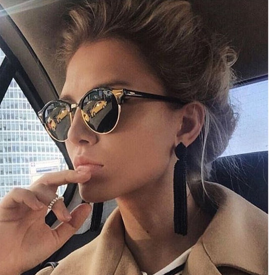 Fashionable Round Metal Frame Sunglasses For Women