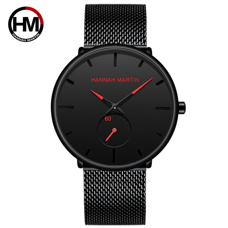 Black Minimalism Design Stainless Steel Mesh Band For Men