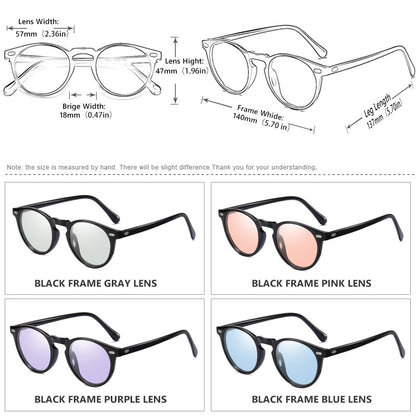 Vintage Candy Tinted Photochromic Polarized Sunglasses For Women