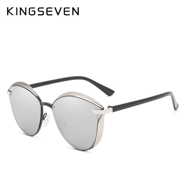 KINGSEVEN Vintage Cat Eye Style Fashion Polarized Sunglasses For Women - UV400 Protection