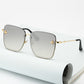 Fashion Lady Oversize Rimless Square Bee Sunglasses