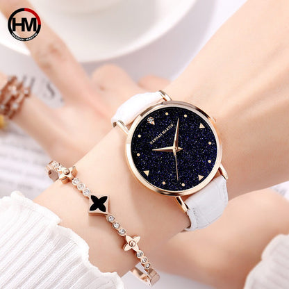 Ultra Thin Luxury Waterproof Leather Band Watch For Women