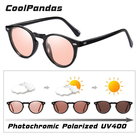 Vintage Candy Tinted Photochromic Polarized Sunglasses For Women