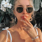 Hexagon Metal Frame Sunglasses For Women