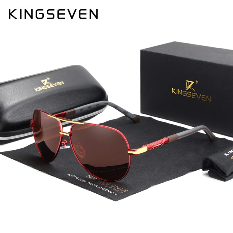 KINGSEVEN Classic Vintage Aluminum Polarized Sunglasses