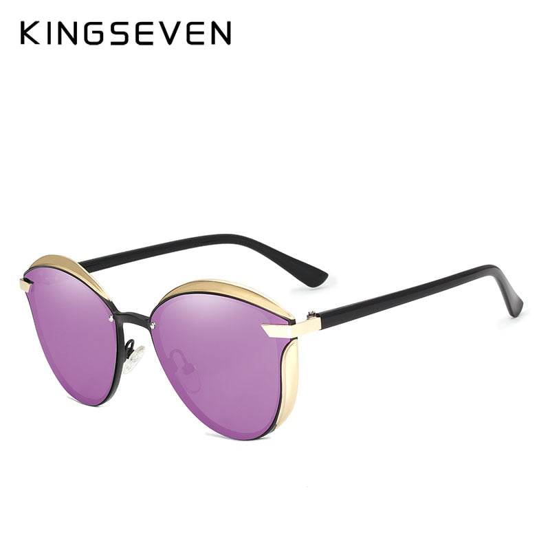KINGSEVEN Vintage Cat Eye Style Fashion Polarized Sunglasses For Women - UV400 Protection