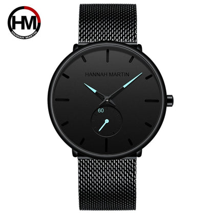 Black Minimalism Design Stainless Steel Mesh Band For Men