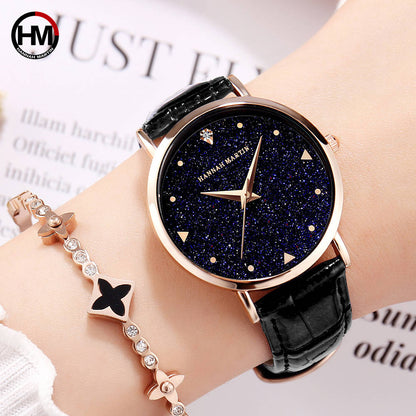 Ultra Thin Luxury Waterproof Leather Band Watch For Women