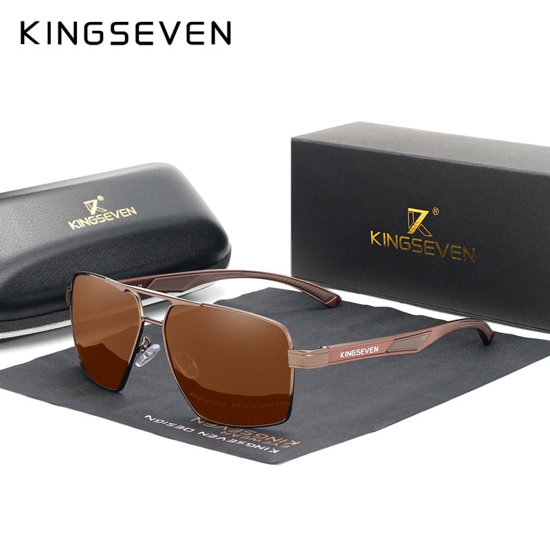 KINGSEVEN Aluminum Men's Photochromic Polarized Sunglasses - Brand Design Temples | Coating Mirror Glasses