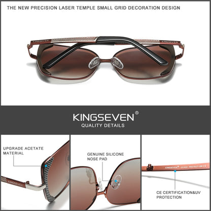 KINGSEVEN Butterfly Style Design Polarized Gradient Lens Sunglasses For Women  - UV400 Protection