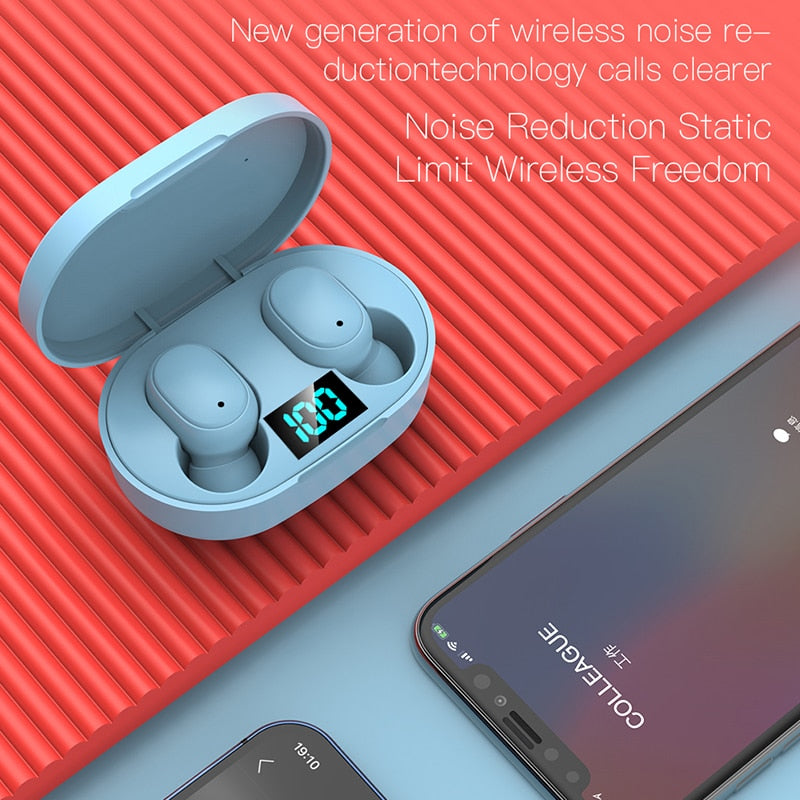 TWS E6S Wireless Bluetooth Waterproof Earbuds With Digital LED Display