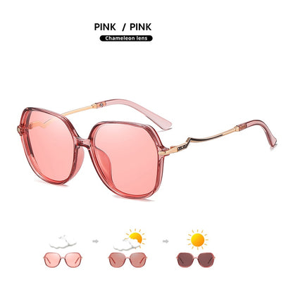 2022 Unique Vintage Frame Photochromic Polarized Sunglasses For Women