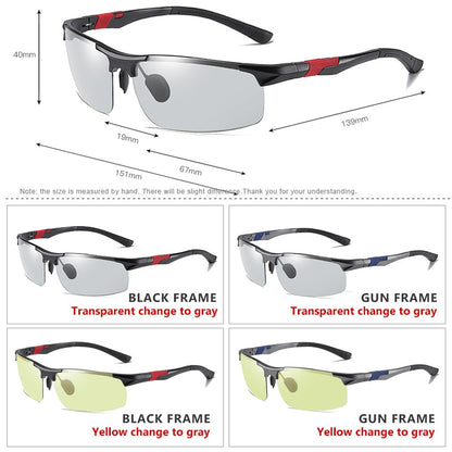 Top Aluminum Magnesium Frame Photochromic Polarized Sunglasses