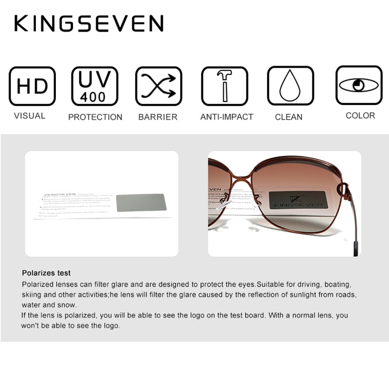 KINGSEVEN  Elegant Gradient Polarized Sunglasses For Women - UV400 Protection