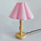 Cute Bedside Solid Wooden Table Lamp With Fabric Flower Shade