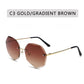 Vintage Blinky Fashion Oversized Rimless Sunglasses For Women