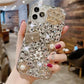 Bling Diamond Bead Chain Mirror Strap Phone Case For iPhone