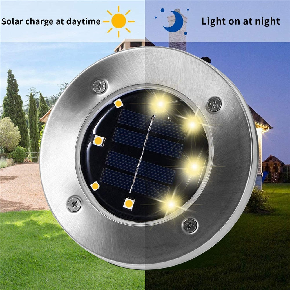 SolarLight Waterproof Solar Powered Ground 8/12/20 LED Light