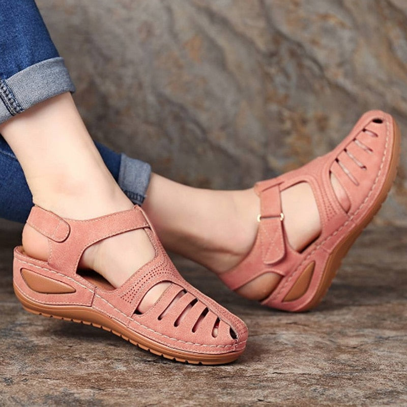 Summer Vintage Soft PU Leather Anti-Slip Sandals