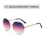 Vintage Blinky Fashion Oversized Rimless Sunglasses For Women