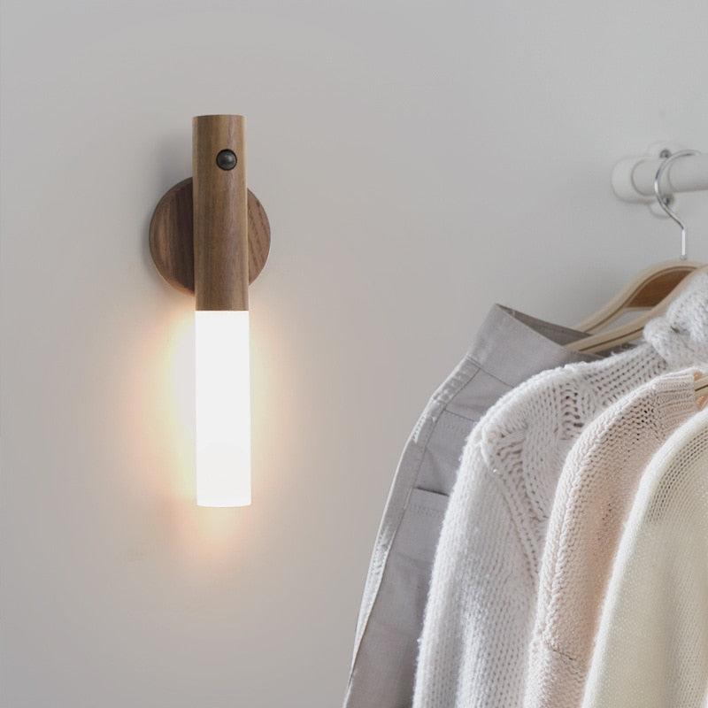 Creative Intelligent Wooden Motion Sensor Night Light