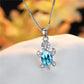 Cute Turtle Blue Purple Oval Zircon Pendant Rainbow Stone  Necklaces