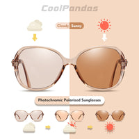 Fashion Oversized Chameleon Photochromic Polarized Sunglasses