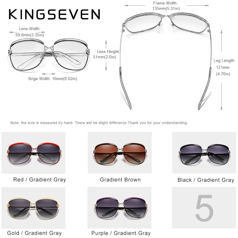 KINGSEVEN  Elegant Gradient Polarized Sunglasses For Women - UV400 Protection