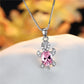 Cute Turtle Blue Purple Oval Zircon Pendant Rainbow Stone  Necklaces