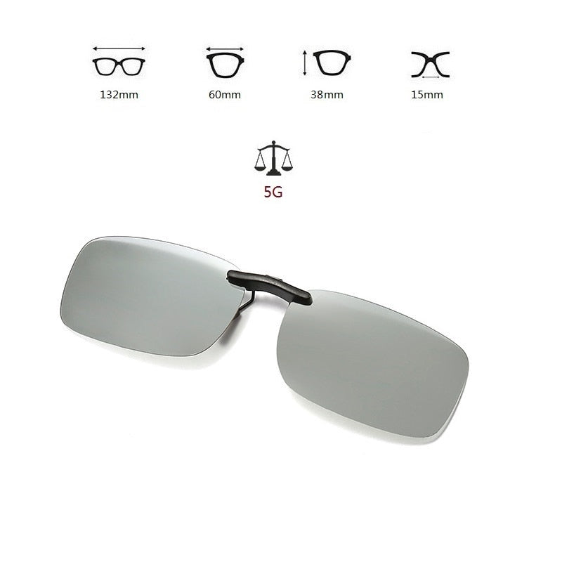 Photochromic Polarized Clip On Sunglasses Lens For Men And Women UV400 Blocking