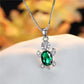 Cute Turtle Blue Purple Oval Zircon Pendant Rainbow Stone  Necklaces