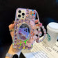 Bling Diamond Bead Chain Mirror Strap Phone Case For iPhone