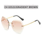 Vintage Blinky Fashion Oversized Rimless Sunglasses For Women
