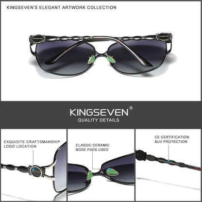 KINGSEVEN Luxury Brand Design Elegant Style Polarized Sunglasses For Women - UV400 Gradient Lens