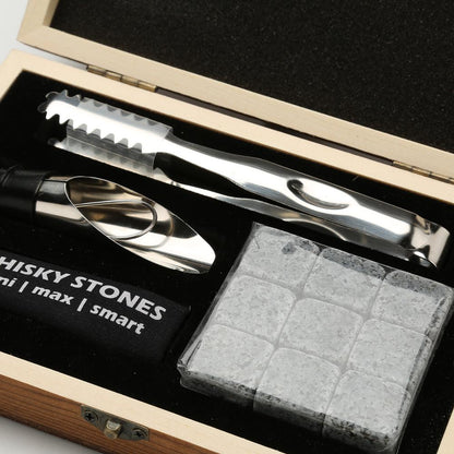 Whiskey Stones Gift Set - 9 Granite Chilling Stones