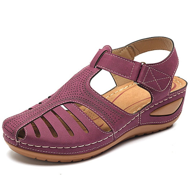 Summer Vintage Soft PU Leather Anti-Slip Sandals