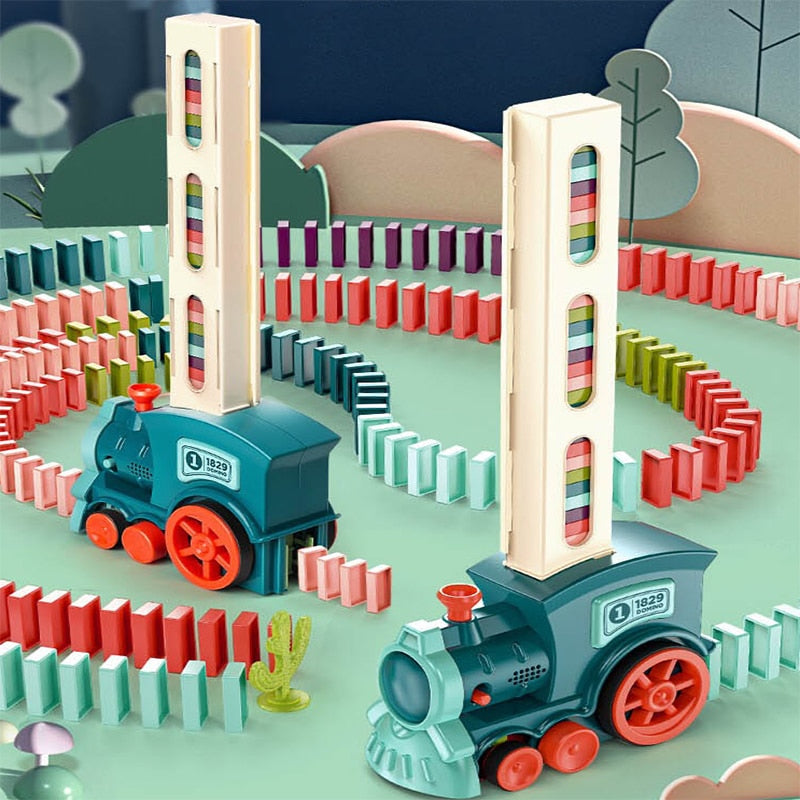 Electric Domino Train Set With Sound & Light For Kids