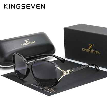 KINGSEVEN Retro Big Frame Luxury HD Polarized Sunglasses For Women