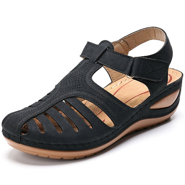 Summer Vintage Soft PU Leather Anti-Slip Sandals