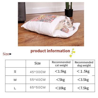 Pets Sleeping Bed with A Pillow for Cats & Dogs