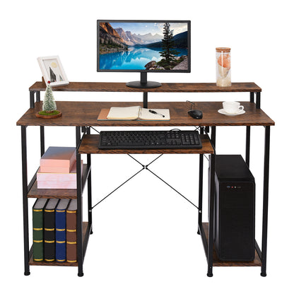 Modern Computer Desk With Storage Shelves Home Learning Desk Workstation