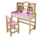 Wooden Student Desk And Chair Set With Drawers And Bookshelves Adjustable Height