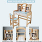 Wooden Student Desk And Chair Set With Drawers And Bookshelves Adjustable Height