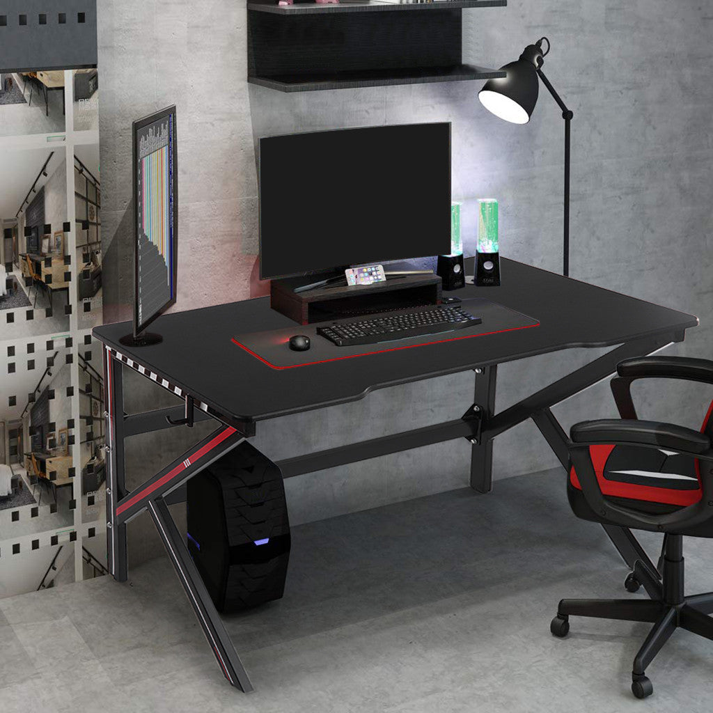 Gaming Desk 47.2 inches Home Office Computer Table, Black Gamer Workstation