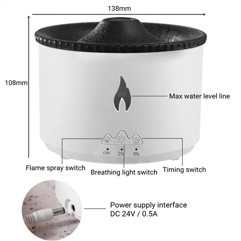 Creative Volcano Aromatherapy Jellyfish Humidifier | Diffuser | Night Light