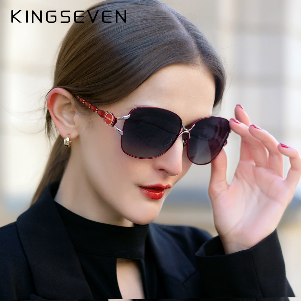 KINGSEVEN Luxury Brand Design Elegant Style Polarized Sunglasses For Women - UV400 Gradient Lens